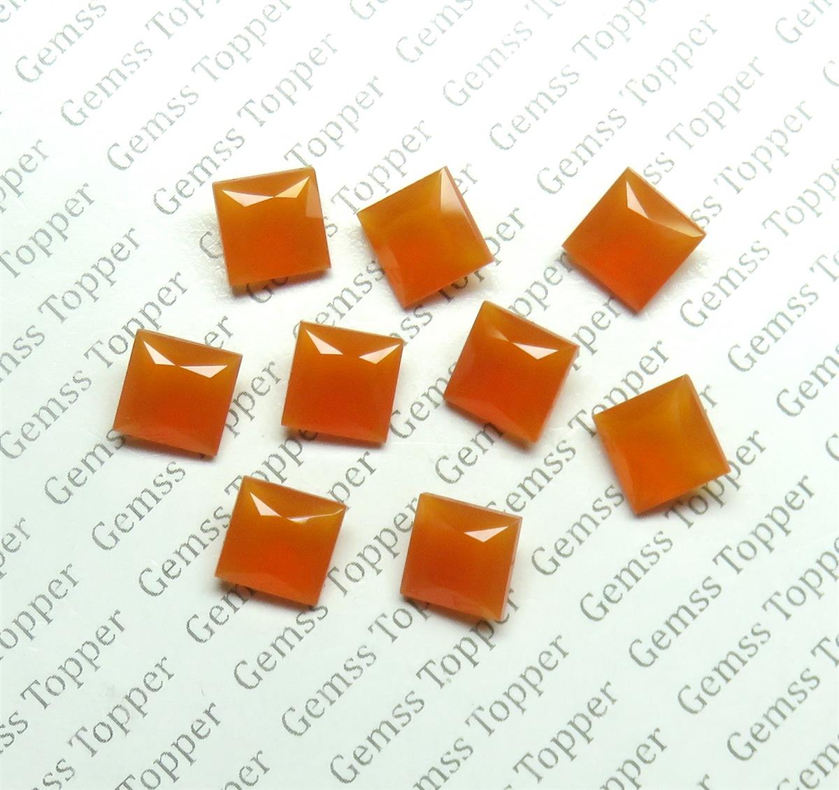 Carnelian 10x10 mm Square Princess Cut 